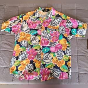 Colors by Alexander Julian Men's Pink and Orange Shell Shirt